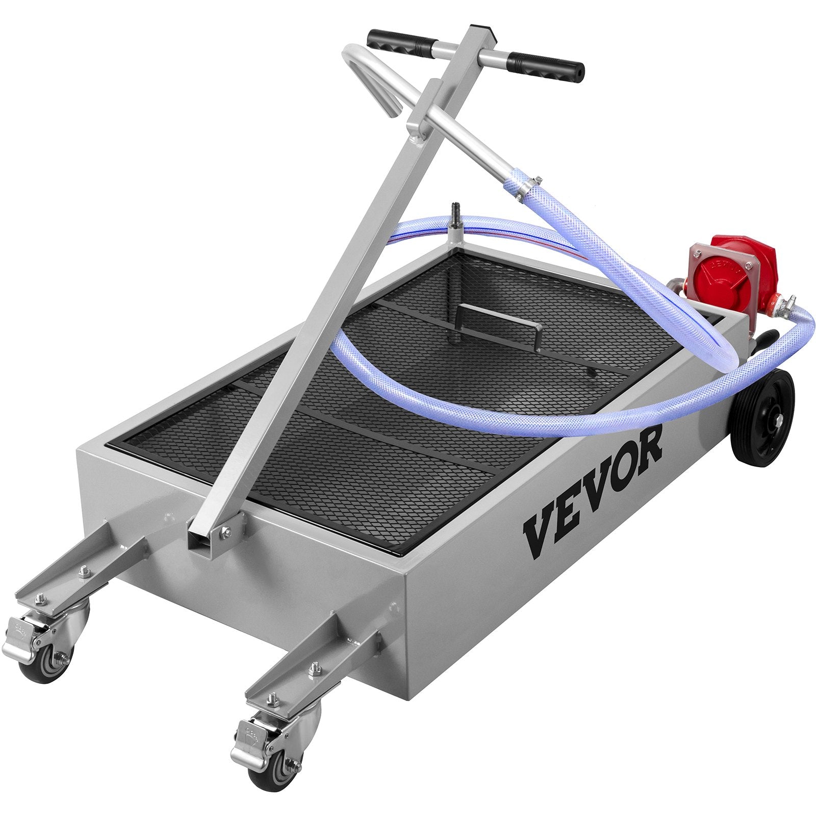 Oil Drain Pan | 57L Low-Profile Truck Pan with Pump & Casters