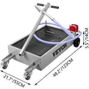 Oil Drain Pan | 57L Low-Profile Truck Pan with Pump & Casters