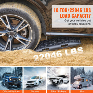 Traction Boards 2-Pack | Short Black Recovery Tracks with Bag