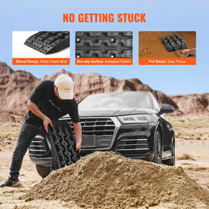 Traction Boards 2-Pack | Short Black Recovery Tracks with Bag