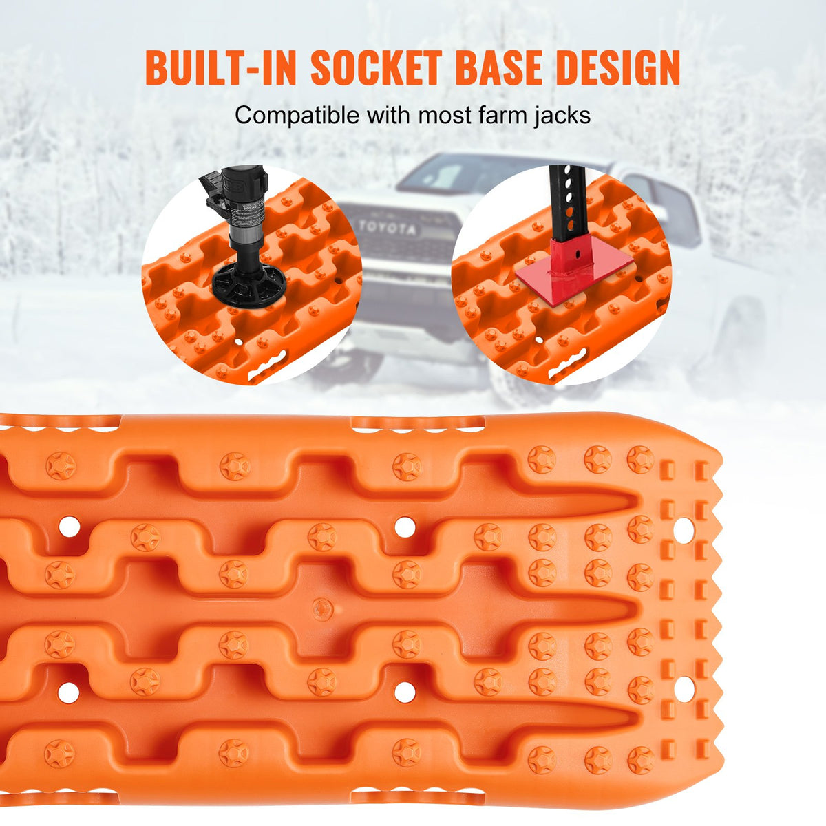 Traction Boards | 2-Pack Short Recovery Tracks with Bag | Orange