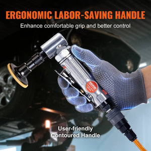 Air Angle Die Grinder 1/4" | Right Angle 90° Pneumatic Grinder | 20000RPM | Includes 24 Grinding & Polishing Discs