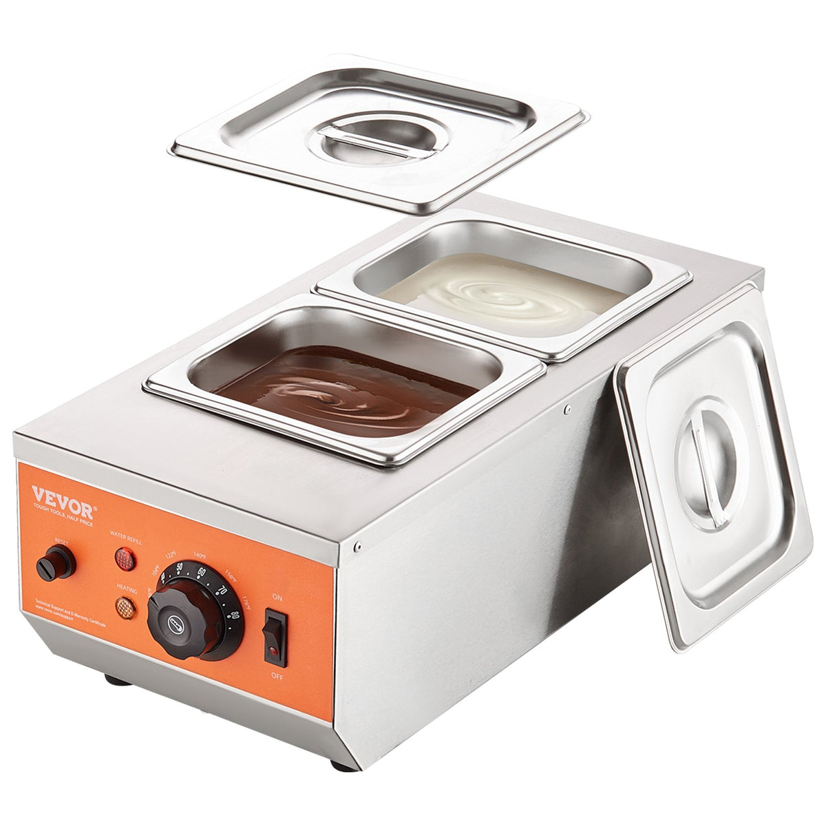 Chocolate Tempering Machine | Dual Tank 800W Stainless Steel Melter with Temperature Control