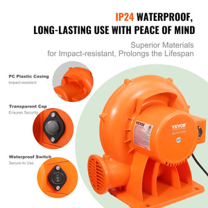 Bounce House Blower | 1 & 1.2 HP 900W Commercial Inflatable Air Pump Fan