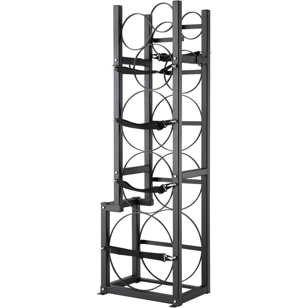 Refrigerant Tank Rack | Holds 1 x 50lb, 2 x 30lb & 3 Small Tanks | Steel Cylinder Storage Rack for Freon, Oxygen & Gases