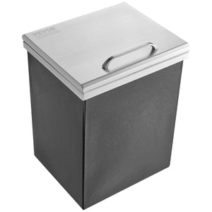 Drop-In Ice Chest 14"x12"x18" | Stainless Steel 40qt Outdoor Kitchen Ice Bin with Hinged Cover & Drain