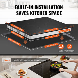 Built-In Electric Cooktop | 4-Burner Radiant Ceramic | 23.2x20.5"