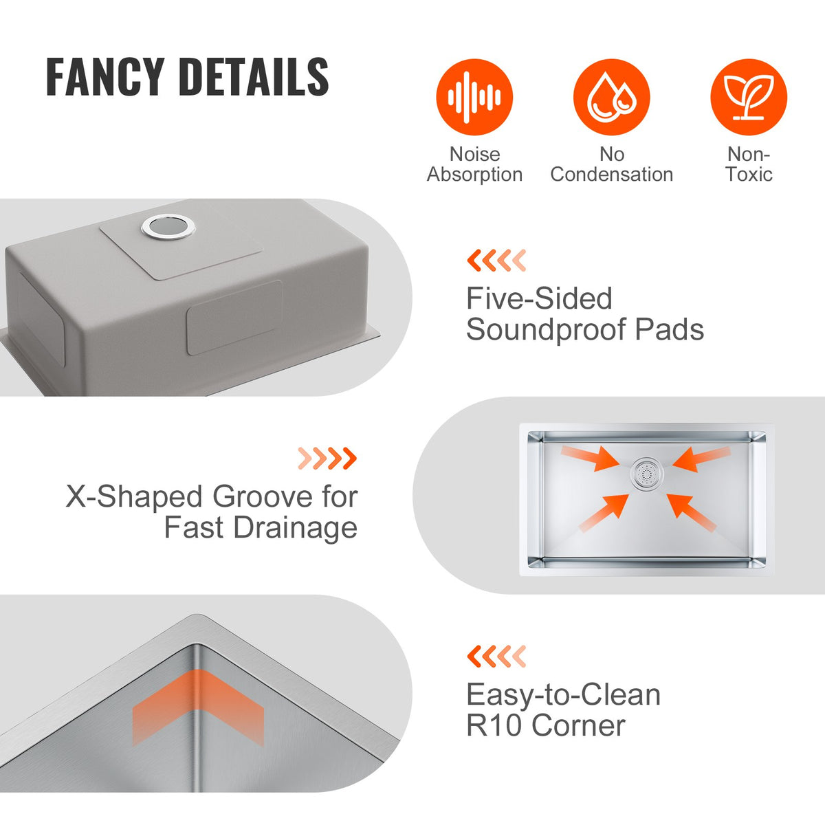 Kitchen Sink Set | 30" 304 Stainless Steel Drop-In & Undermount | Pack of 3 with Accessories for Workstation, RV, Prep Kitchen