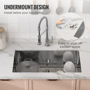 Kitchen Sink Set | 32" 304 Stainless Steel Drop-In & Undermount | Pack of 3 with Accessories for Workstation, RV, Prep Kitchen, Bar
