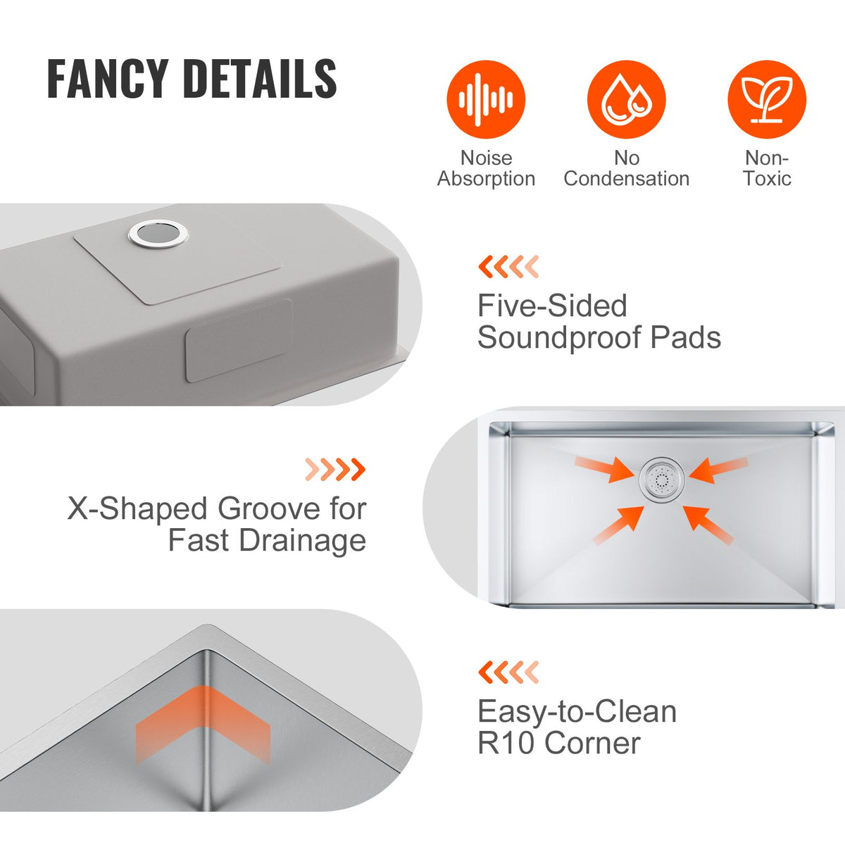 Kitchen Sink Set | 32" 304 Stainless Steel Drop-In & Undermount | Pack of 3 with Accessories for Workstation, RV, Prep Kitchen, Bar