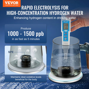 Hydrogen Water Cup 400ml | SPE Technology Portable Ionizer with Wireless Base