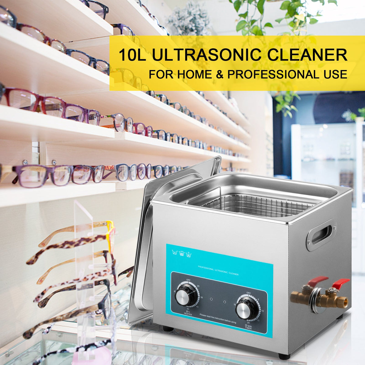 Ultrasonic Jewelry Cleaner | Heated Timer Tank for Glasses, Rings & Instruments