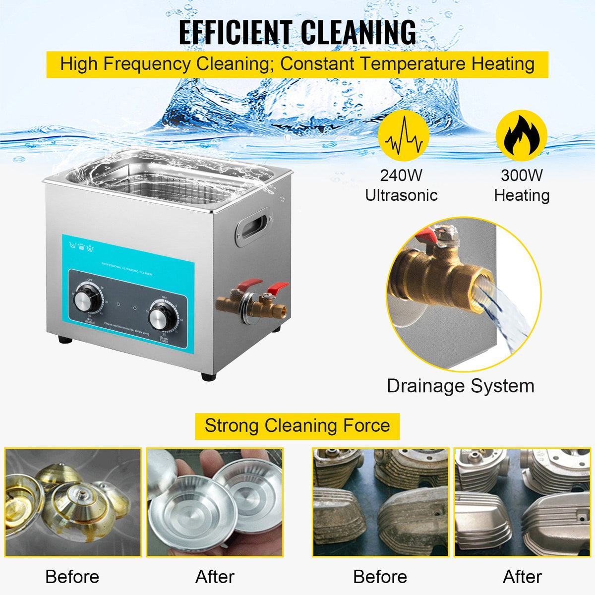 Ultrasonic Jewelry Cleaner | Heated Timer Tank for Glasses, Rings & Instruments