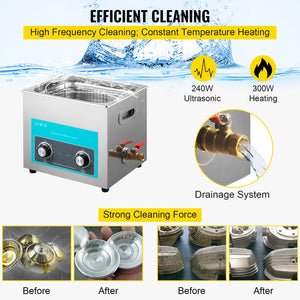 Ultrasonic Jewelry Cleaner | Heated Timer Tank for Glasses, Rings & Instruments