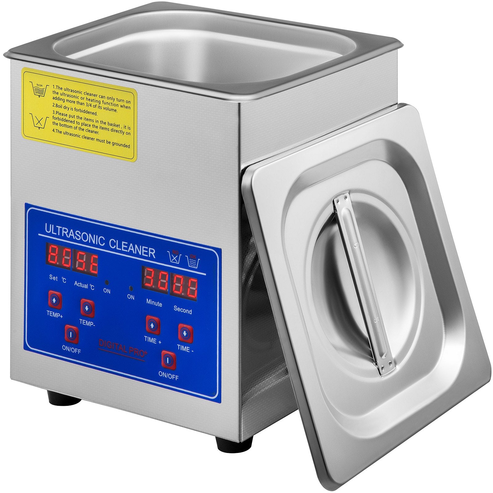 Ultrasonic Cleaner 1.3L | Heated Parts Cleaning Machine with Timer