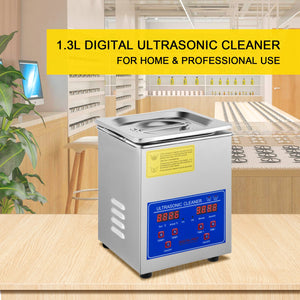 Ultrasonic Cleaner 1.3L | Heated Parts Cleaning Machine with Timer
