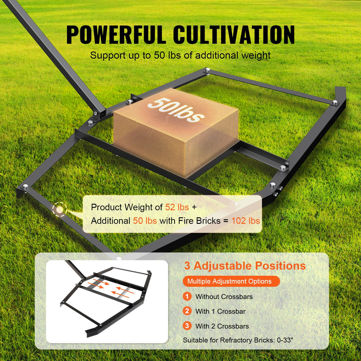 Driveway Drag Harrow 76.57" | Tow-Behind Q235 Steel Grader with Adjustable Bars | Fits ATVs, UTVs & Lawn Tractors | 50lbs Support Weight