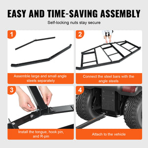 Driveway Drag Harrow | 84" Steel Tow-Behind Driveway Grader | Adjustable Bars for ATVs, UTVs & Lawn Tractors