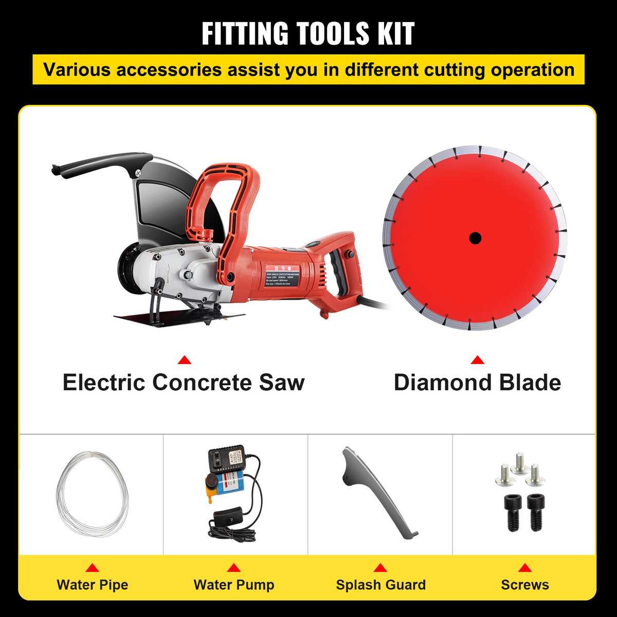 Electric Concrete Saw 14" | 1800W Masonry Cutter with Blade for Granite & Concrete