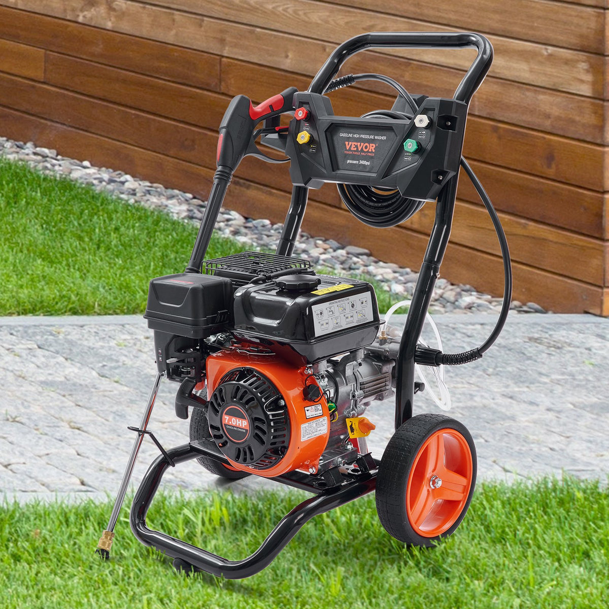 Gas Pressure Washer | 3400 PSI 2.6 GPM 210cc 5 Nozzle Gas-Powered Washer