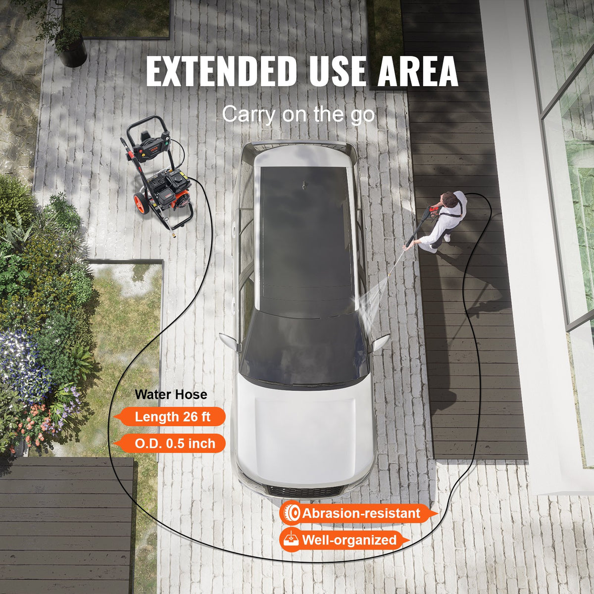 Gas Pressure Washer | 3600 PSI 2.6 GPM 210cc 5 Nozzle Gas-Powered Washer
