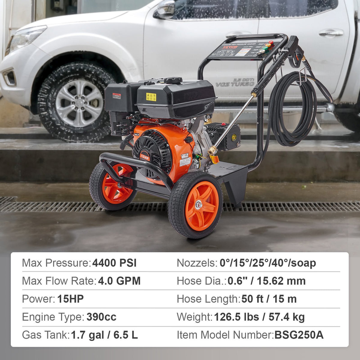 Gas Pressure Washer | 4400 PSI 4.0 GPM 390cc 5 Nozzle Heavy Duty Washer
