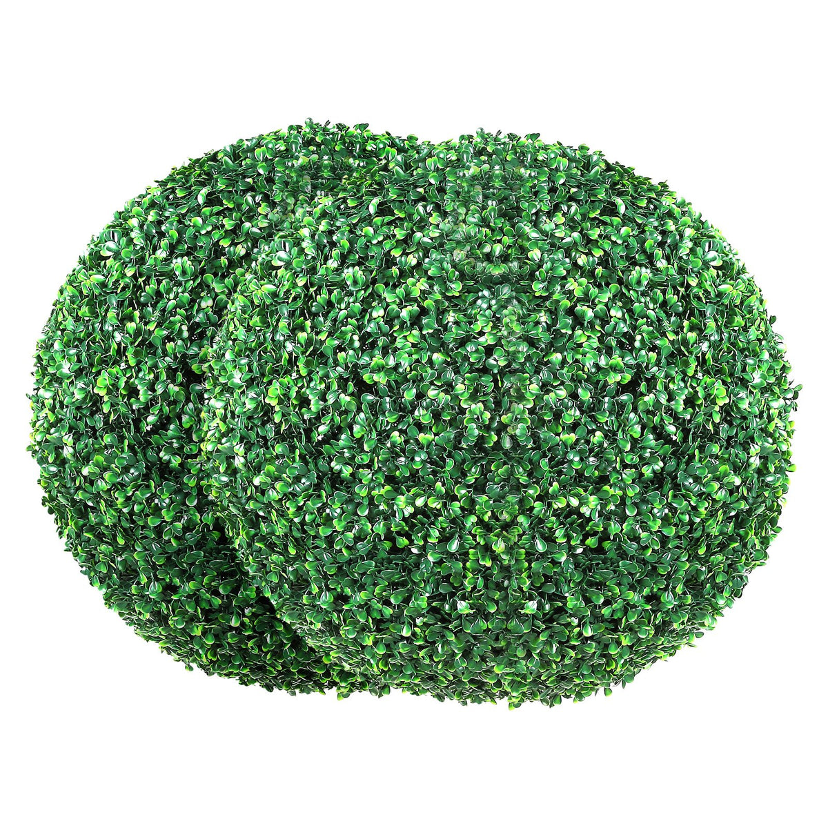 Artificial Boxwood Topiary Trees | 2-Pack Ball-Shape Faux Plants | All-Year Green Outdoor/Indoor Décor