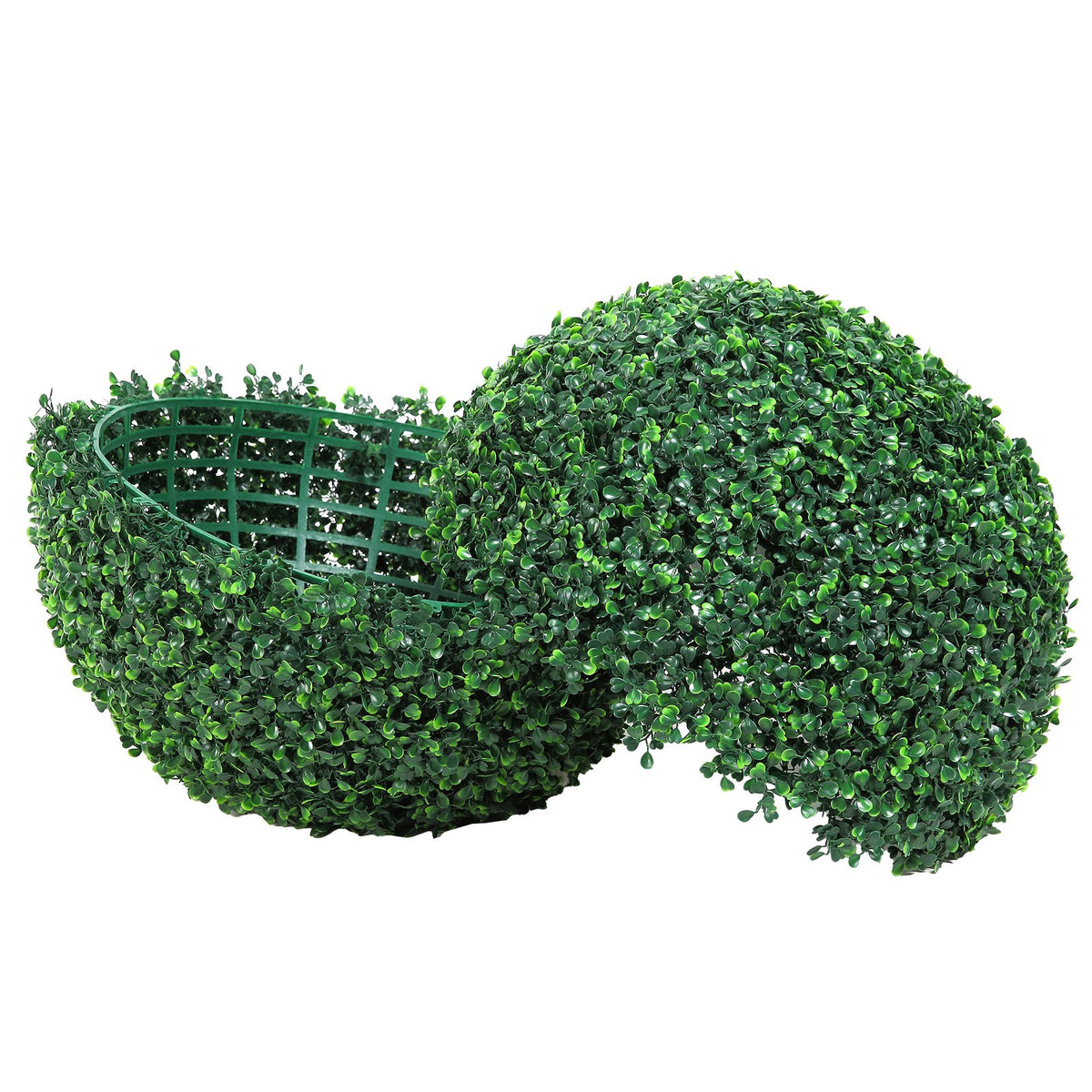 Artificial Boxwood Topiary Trees | 2-Pack Ball-Shape Faux Plants | All-Year Green Outdoor/Indoor Décor
