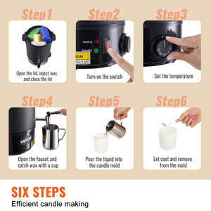 Candle Wax Melter | 6.5L Electric Pot for Commercial & Home Use