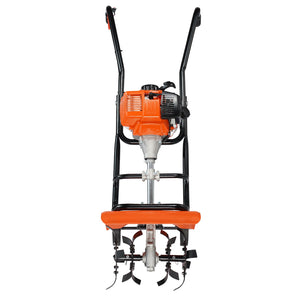 Tiller Cultivator | 38CC 4-Stroke Gas Powered | Front Tines for Garden & Lawn Soil