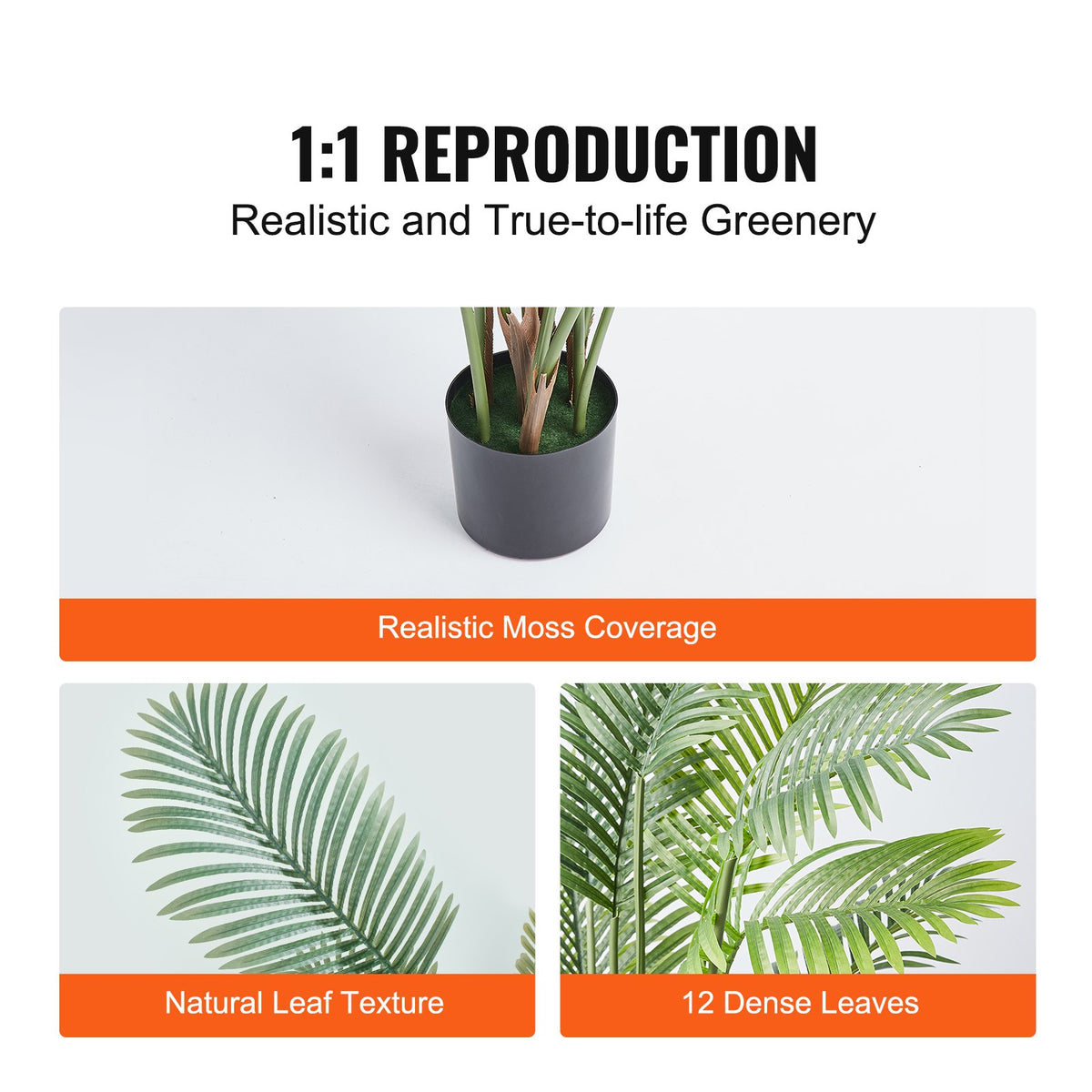 Artificial Palm Tree 1.5m | PE Material | Anti-Tip Base | Realistic Indoor Outdoor Faux Plant for Home & Office