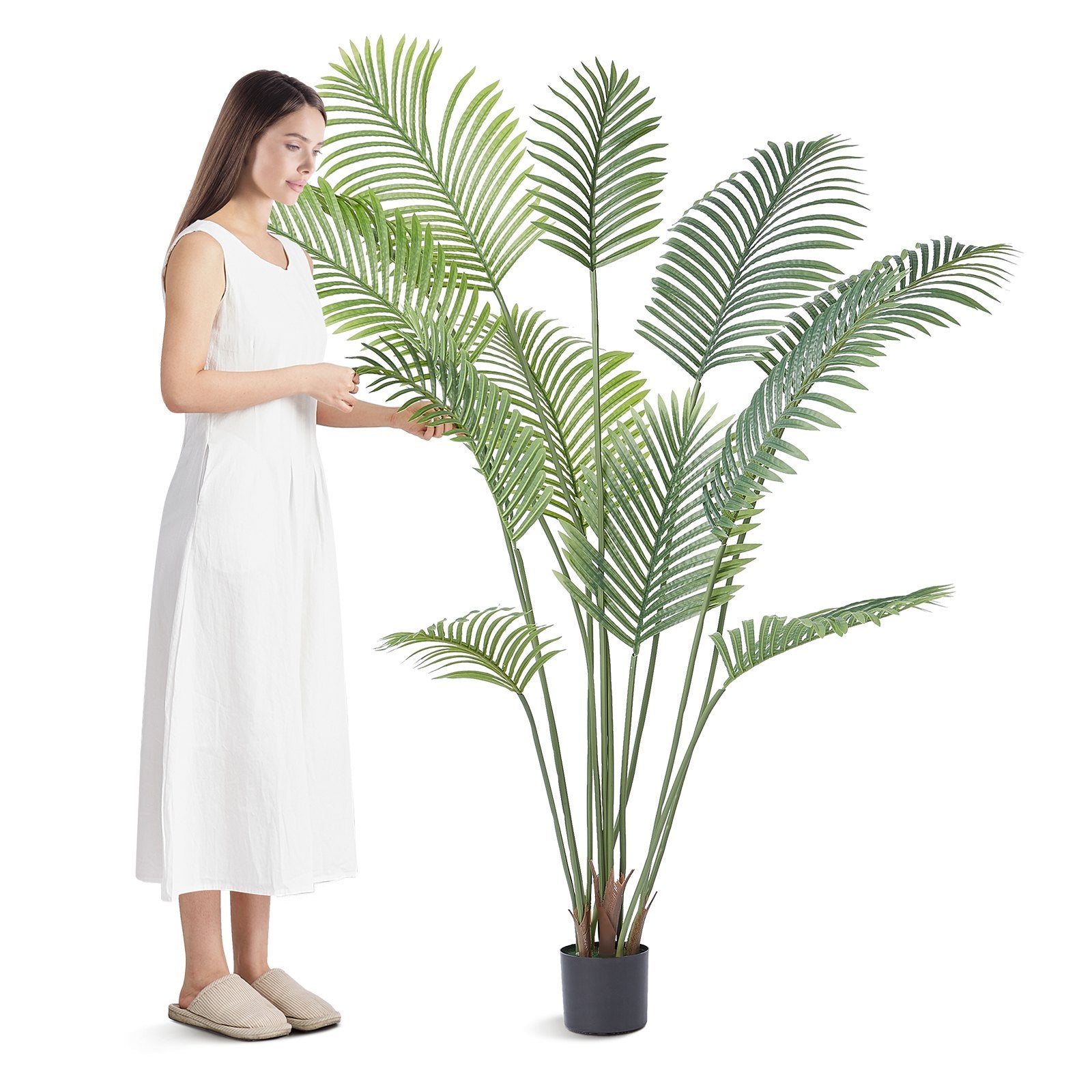 Artificial Palm Tree 1.8m | PE Material | Anti-Tip Base | Realistic Green Indoor Outdoor Faux Plant for Home, Office & Events