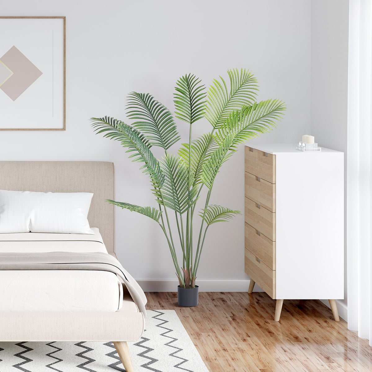 Artificial Palm Tree 1.8m | PE Material | Anti-Tip Base | Realistic Green Indoor Outdoor Faux Plant for Home, Office & Events