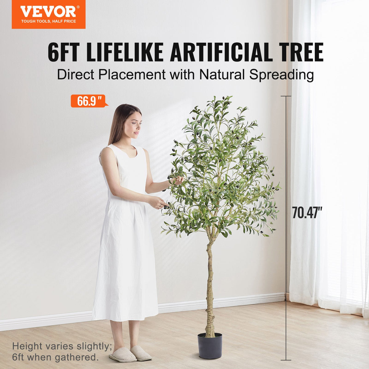 Artificial Olive Tree 15.2cm | Faux Potted Plant | PE Material with Anti-Tip Protection | Indoor/Outdoor Décor