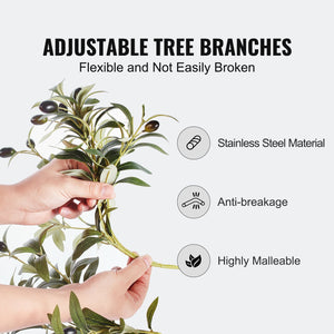 Artificial Olive Tree 15.2cm | Faux Potted Plant | PE Material with Anti-Tip Protection | Indoor/Outdoor Décor