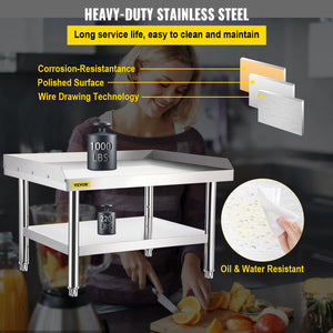 Stainless Steel Equipment Stand | 152x76x61cm Adjustable Undershelf | Grill or Kitchen Prep Table