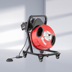 Drain Cleaner Machine | 50FT x 1/2" Manual Feed Auger with Wheels