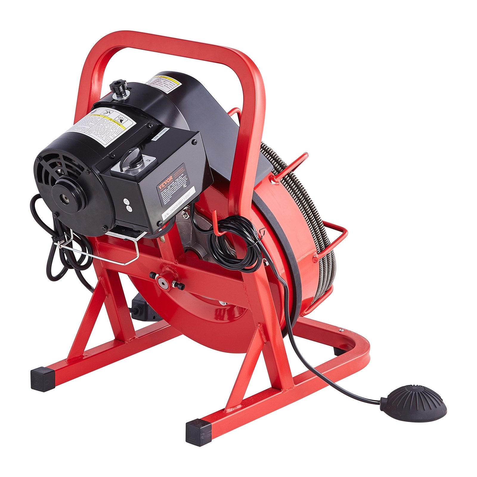 Drain Cleaner Machine | 75ft x 3/8" Manual Feed Auger with 4 Cutters