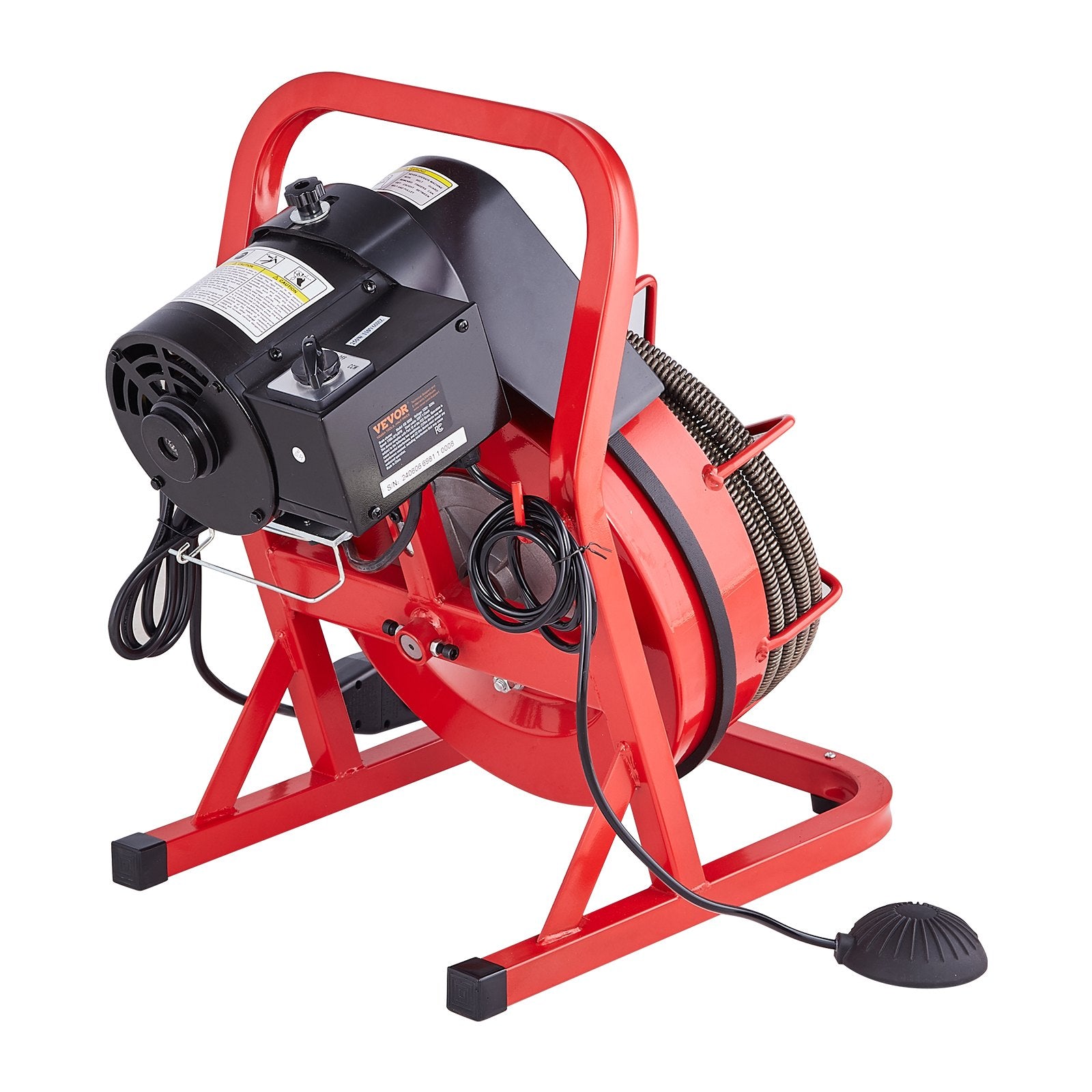 Drain Auger | 50ft x 1/2" Manual Drain Cleaner with 4 Cutters | Pipe & Sewer Cleaning Tool