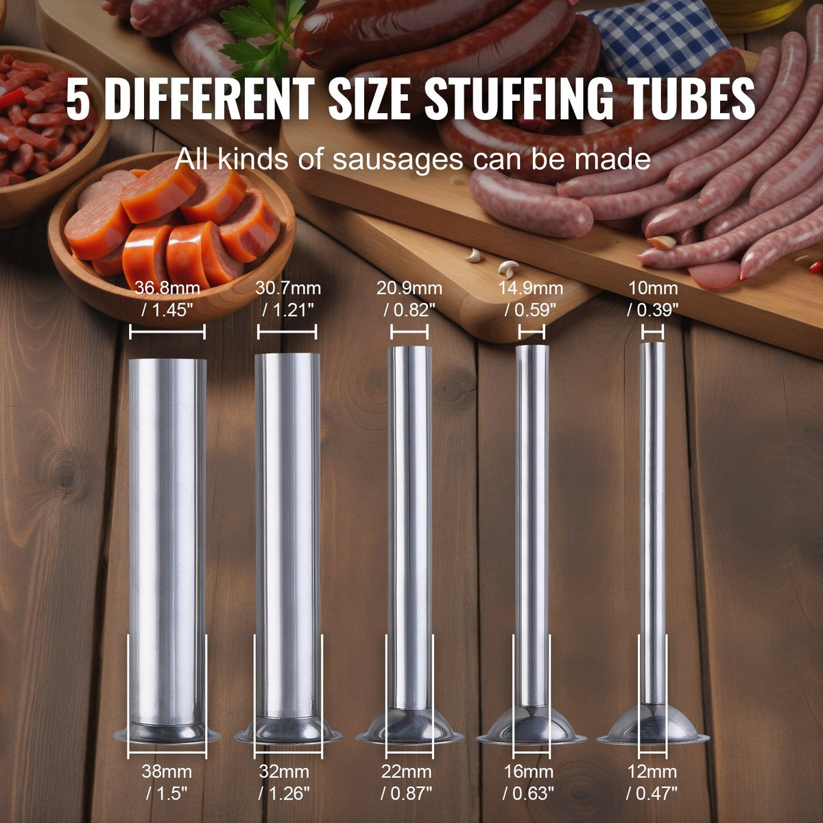 Manual Sausage Stuffer 15L | Vertical Sausage Making Machine | 304 Stainless Steel | For Home & Commercial Use