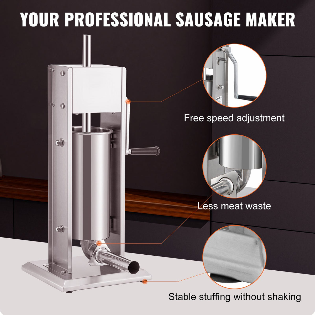 Sausage Stuffer 8lbs/5L | Stainless Steel Meat Maker