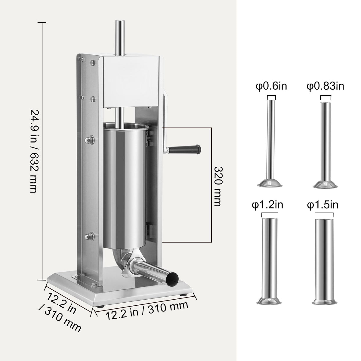 Sausage Stuffer 8lbs/5L | Stainless Steel Meat Maker