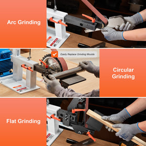 Belt Grinder Sander | 72 x 2 Inch Variable Speed Belt Polisher with VFD | 1500W 2HP Grinding Machine | 3 Grinding Moulds & 3 Sanding Belts | Metalworking & Knife Making