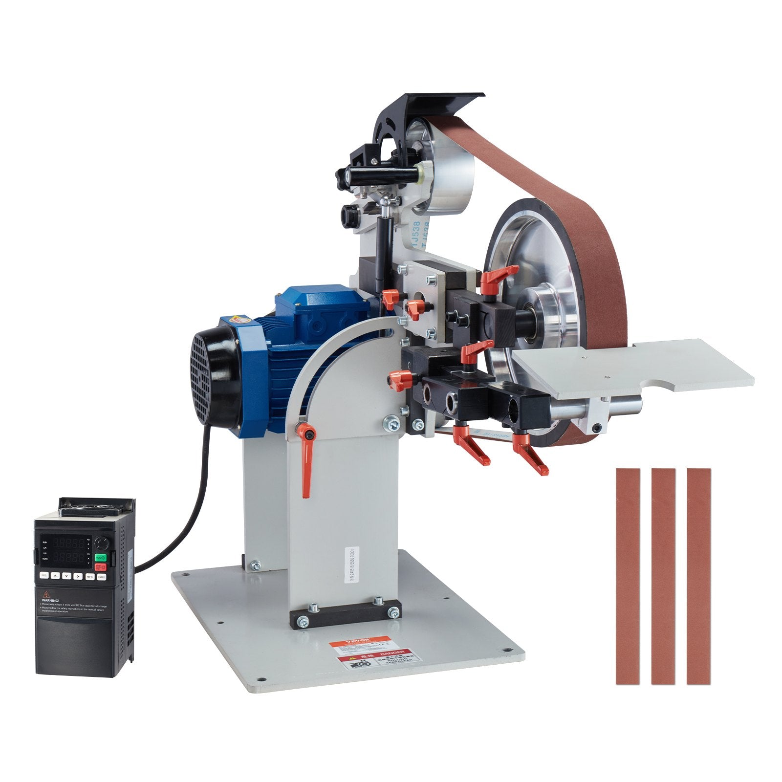 Belt Grinder Sander | 72x2" Polisher with VFD & 3 Grinding Moulds