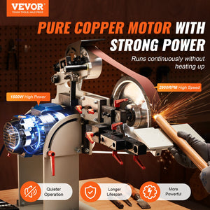 Belt Grinder Sander | 72x2" Polisher with VFD & 3 Grinding Moulds