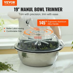 Leaf Bowl Trimmer 19" | Manual Bud Trimmer with Stainless Steel Blades