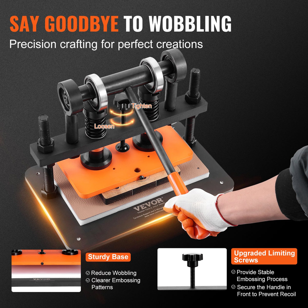 Leather Cutting Machine 10.2"x5.9" | Manual Embossing Plate Die Cutter | Dual Guide Shafts for Leather, Paper & Craft Materials
