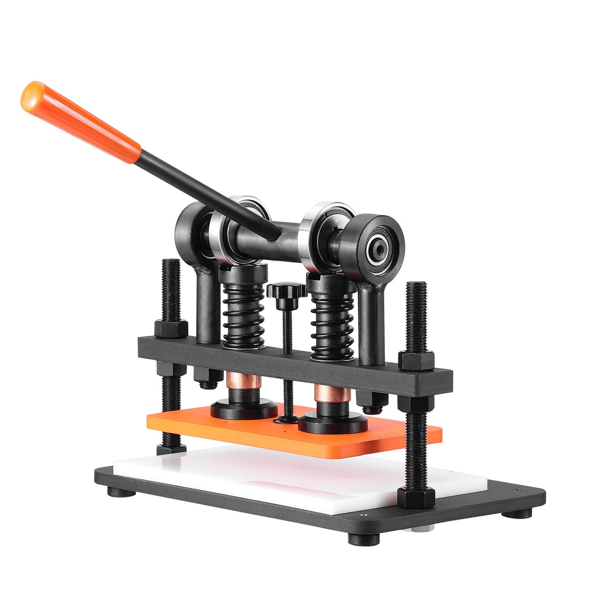 Leather Cutting Machine 10.2"x5.9" | Manual Embossing Plate Die Cutter | Dual Guide Shafts for Leather, Paper & Craft Materials