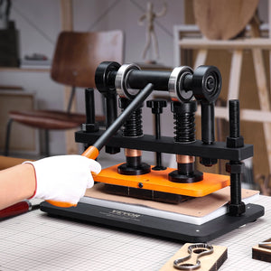 Leather Cutting Machine 10.2"x4.7" | Manual Die Cutter with Dual Guide Shafts | For Leather & Craft Materials