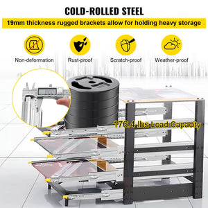 Drawer Slides with Lock 60" | Heavy Duty 500 lbs Capacity | Full Extension Ball Bearing